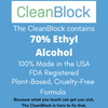 CDC, WHO Recommend 60% Ethyl Alcohol, The CleanBlock uses 70%